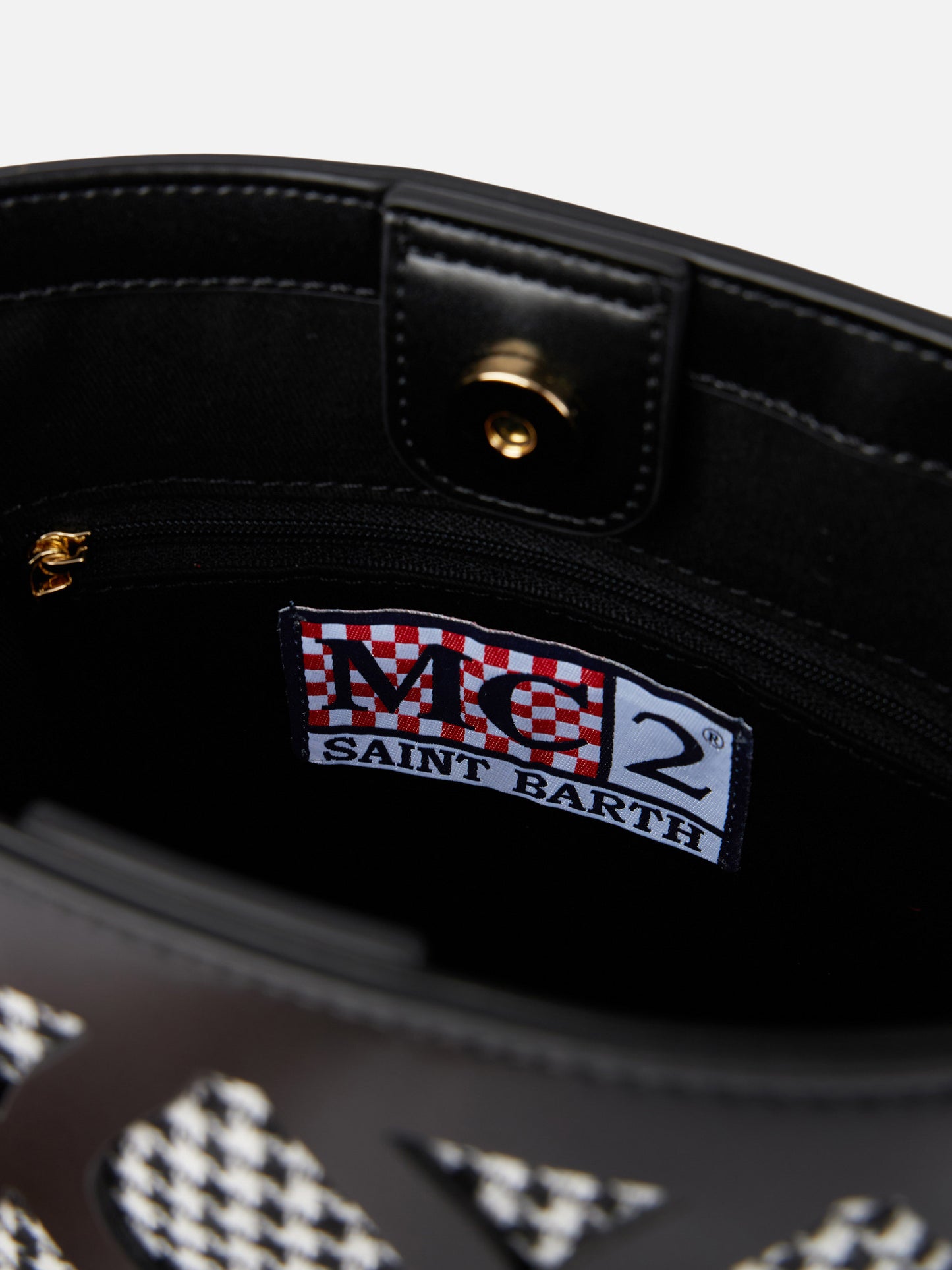 Bucket bag Alexandra with pied de poule print - MC2 Saint Barth