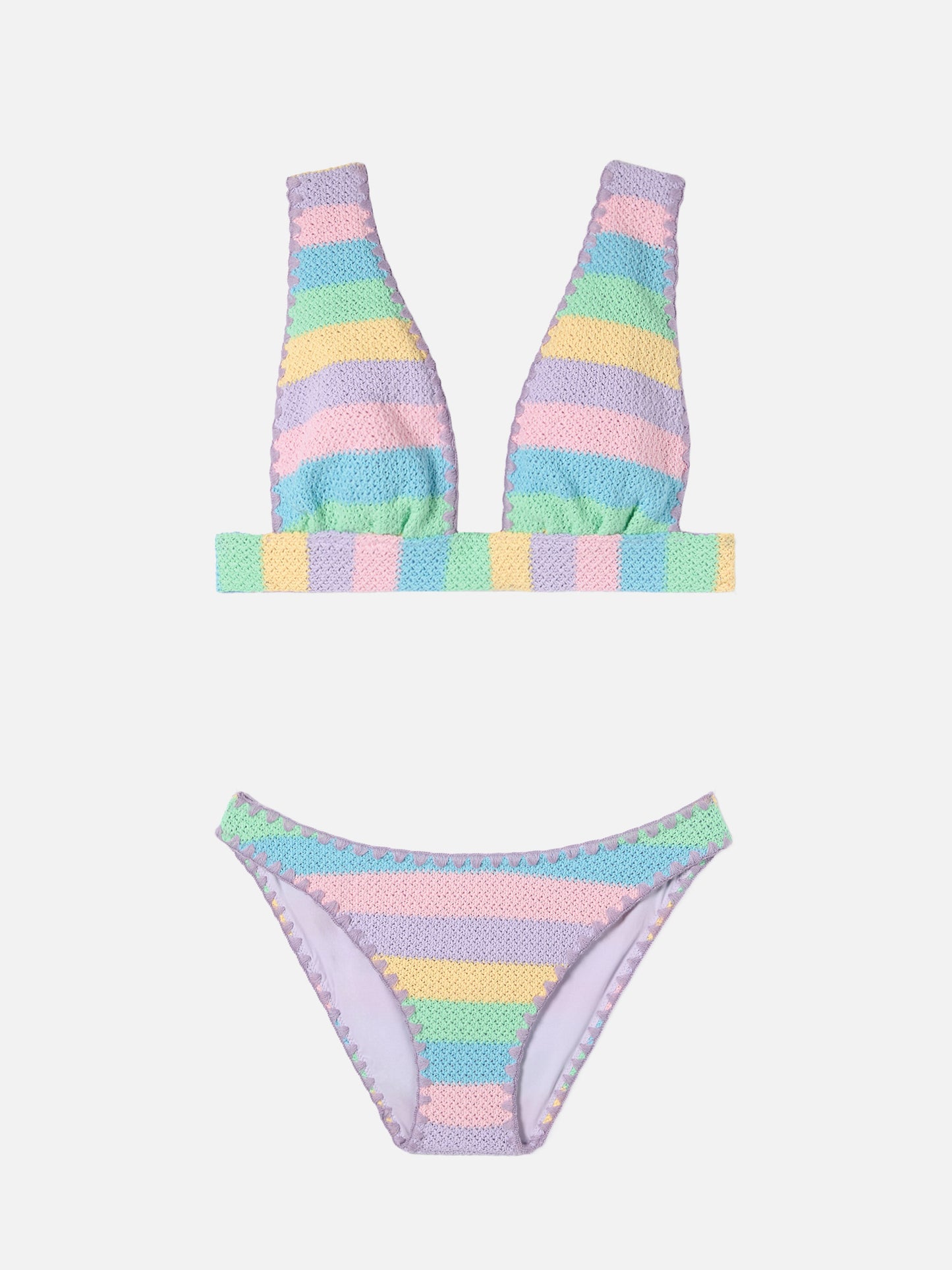 Striped crochet triangle bikini Allycia Elise