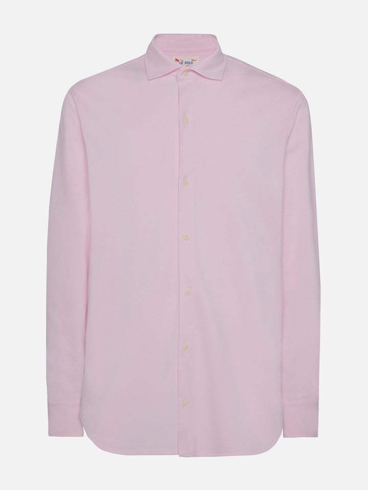 Amalfi pink jersey piquet shirt