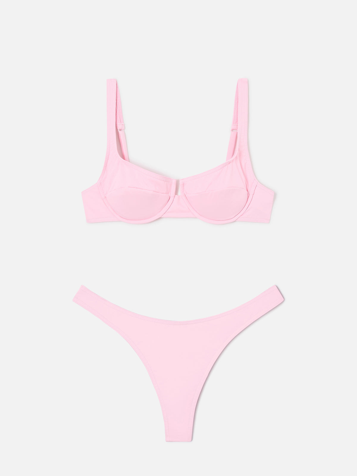Amira Naomi hellrosa Balconette-Bikini in Uni-Farbe