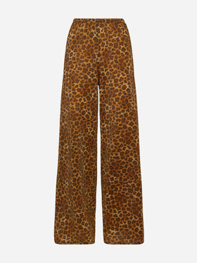 Amalia leopard lurex wide-leg trousers - MC2 Saint Barth