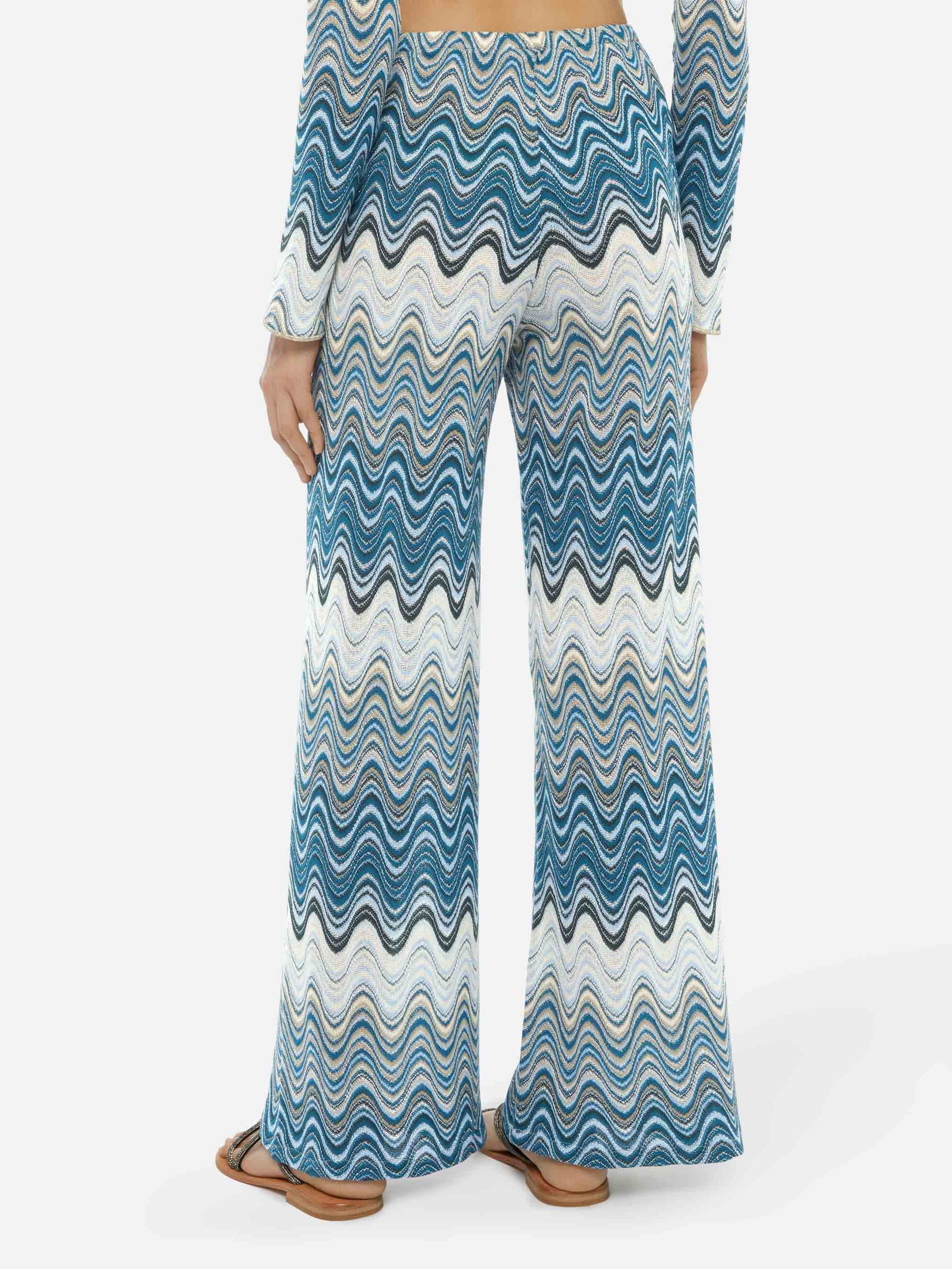 Amalia wide-leg trousers in raschel knit - MC2 Saint Barth