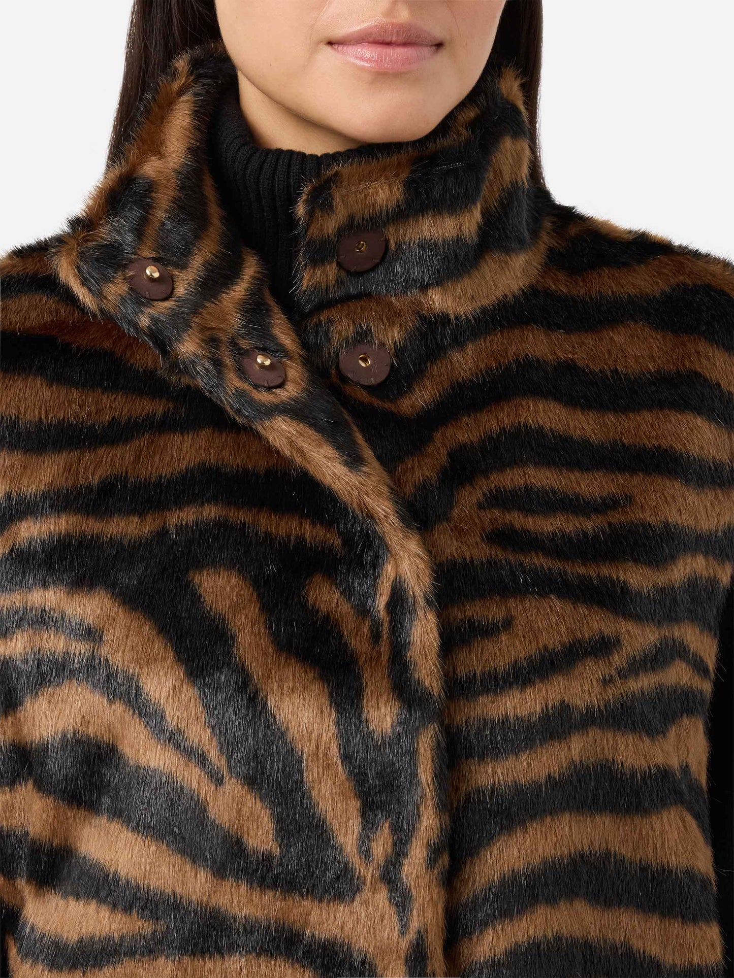Gilet Ambre in faux fur con stampa zebrata