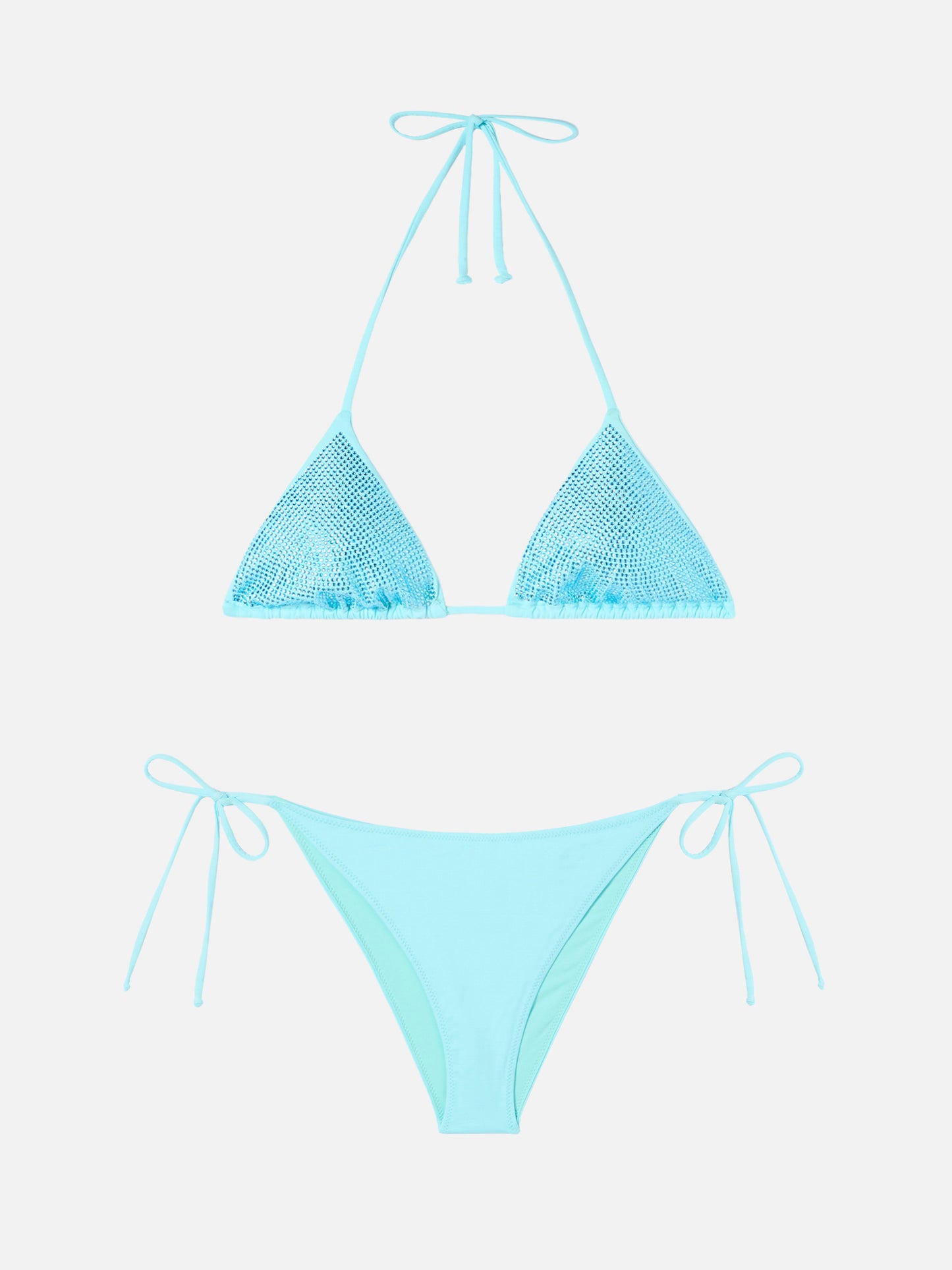 Triangle bikini Annabelle Virgo in water green with rhinestones