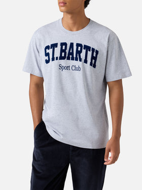 T-shirt Arnott in cotone blu con stampa flock  St. Barth Sport Club