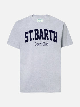 T-shirt Arnott in cotone blu con stampa flock  St. Barth Sport Club