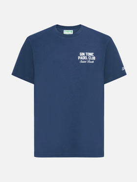 Arnott cotton T-shirt in blue with Gin Tonic Padel Club print