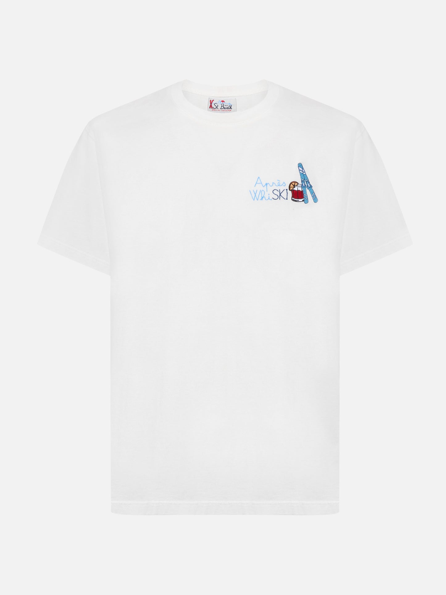 T-shirt Arnott Warm in cotone invernale bianco con ricamo Après Ski