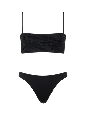 Woman zebra bandeau bikini Athena Naomi with rhinestones - MC2 Saint Barth