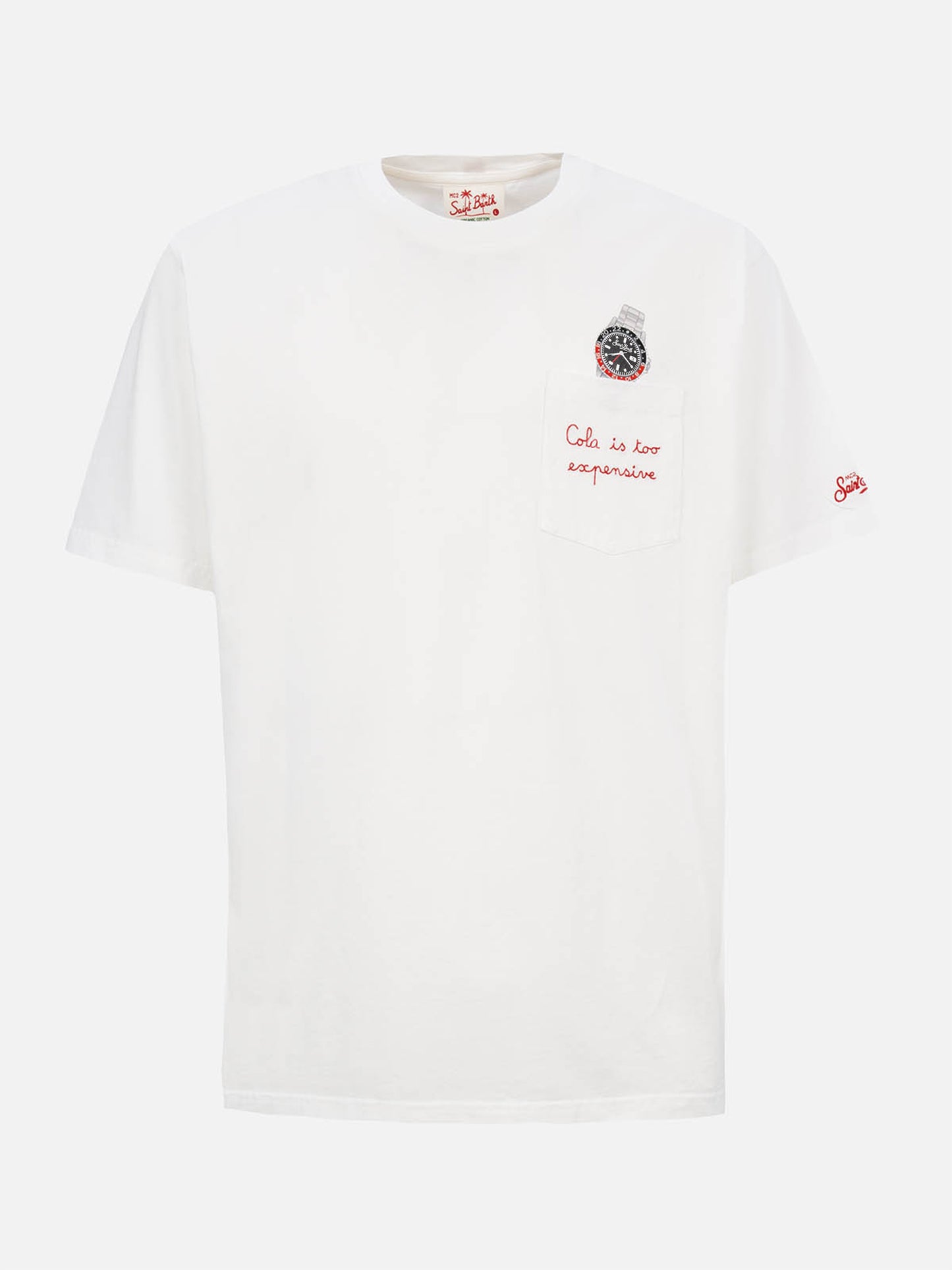 Cotton t-shirt Austin with embroidery and watch print
