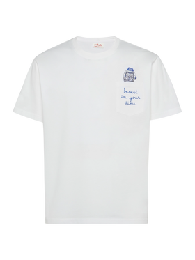Cotton t-shirt Austin with embroidery and watch print - MC2 Saint Barth