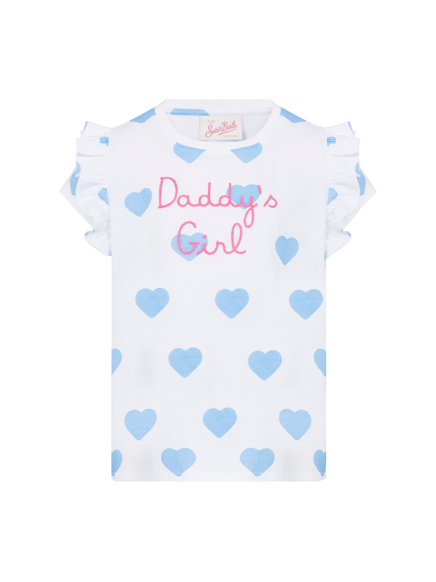 Cotton t-shirt Baby with flounce and Daddy's girl embroidery - MC2 Saint Barth