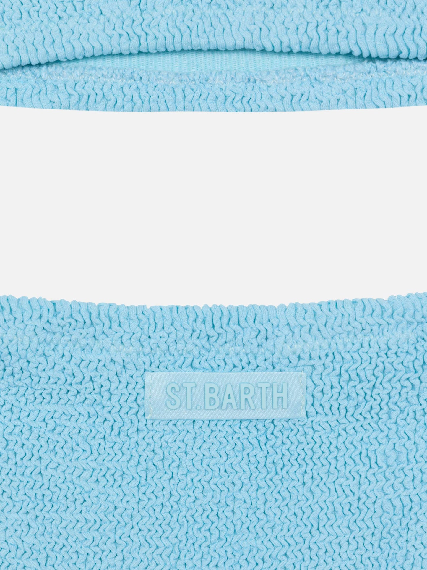 Hellblauer Crinkle-Bralette-Bikini Baker