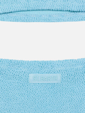 Light blue crinkle classic bralette bikini Baker - MC2 Saint Barth