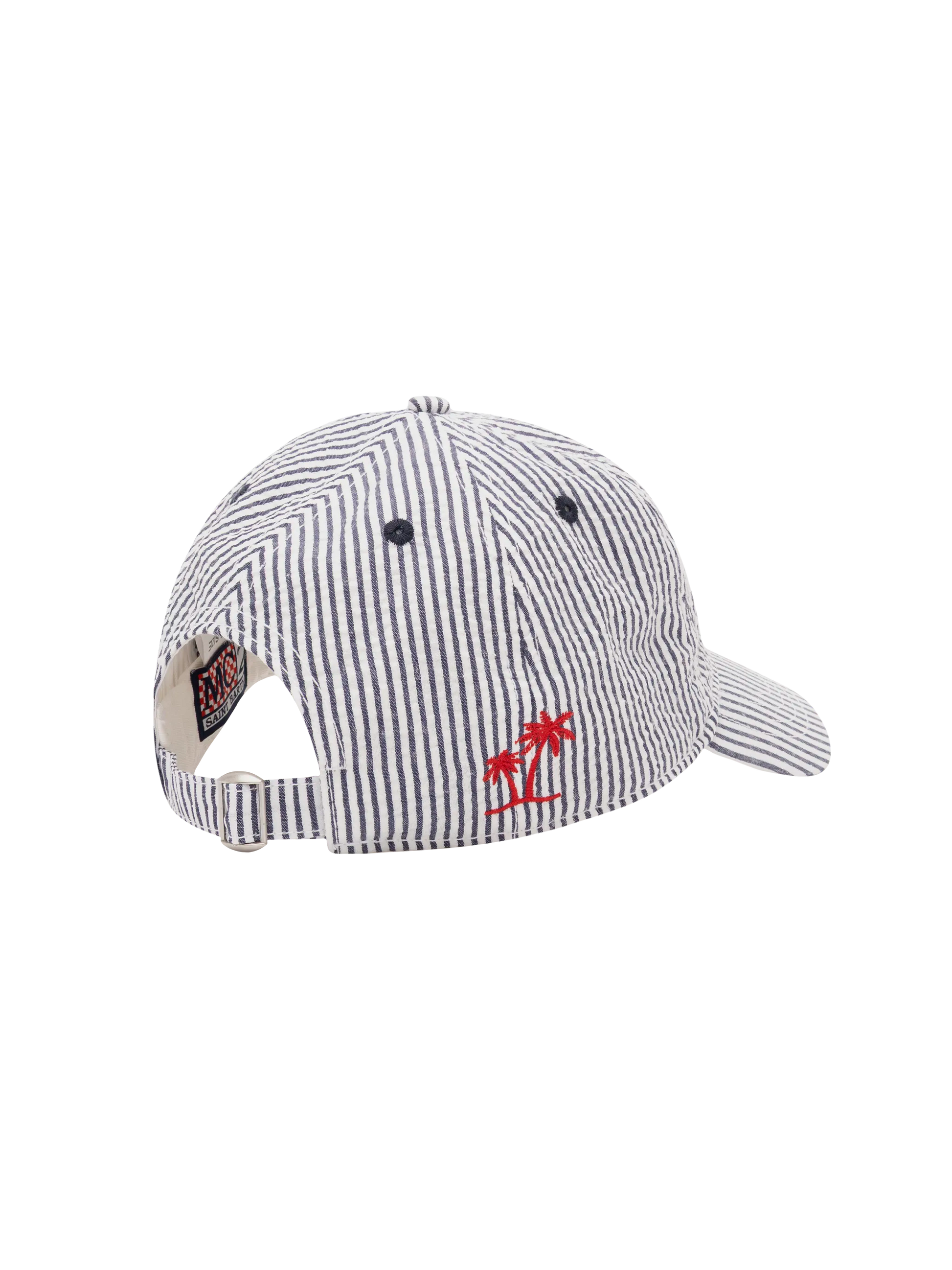 Baseball navy blue striped seersucker cap - MC2 Saint Barth