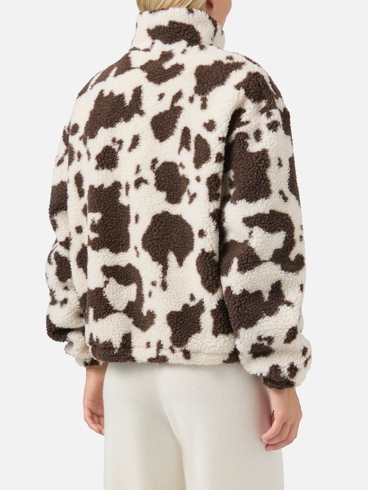 Giacca teddy Bercy con stampa muccata e dettagli in eco suede