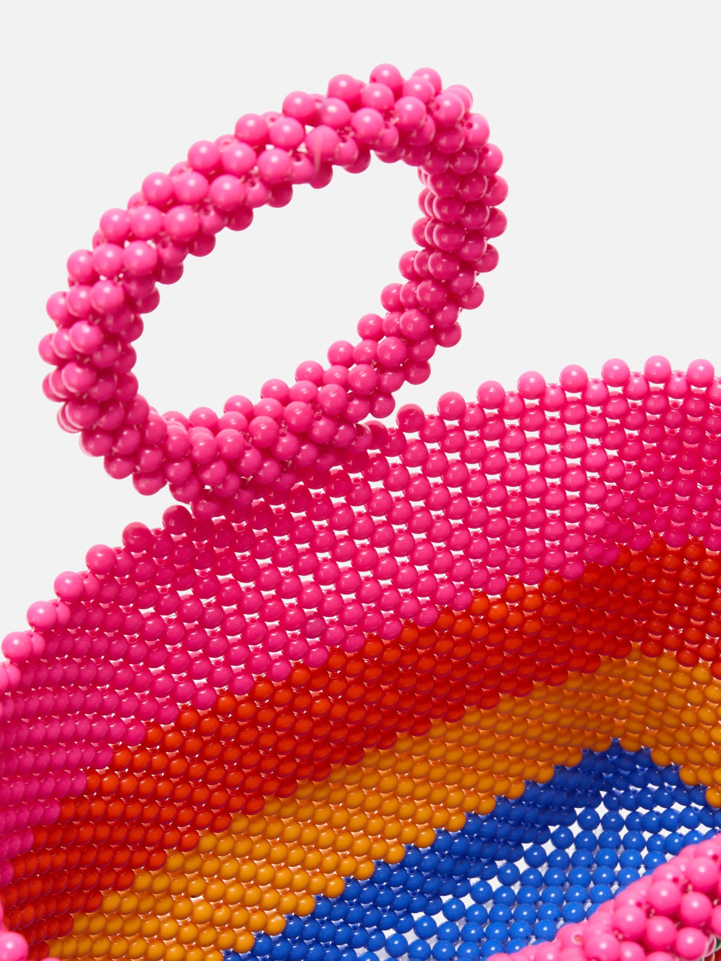 Perlenbesetzte Handtasche mit Streifen