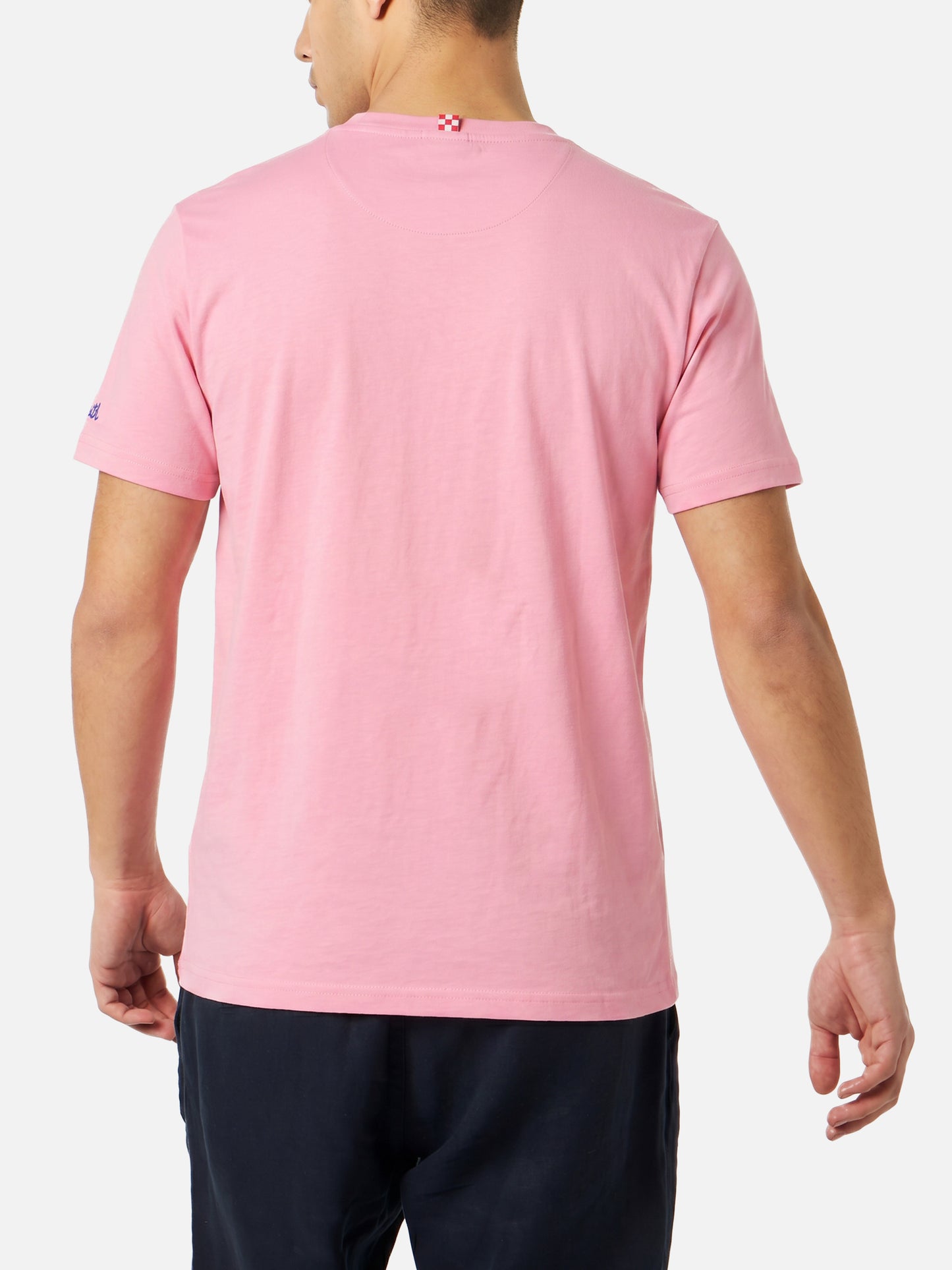 Pink Blanche t-shirt with multicolor printed pocket | Special Edition