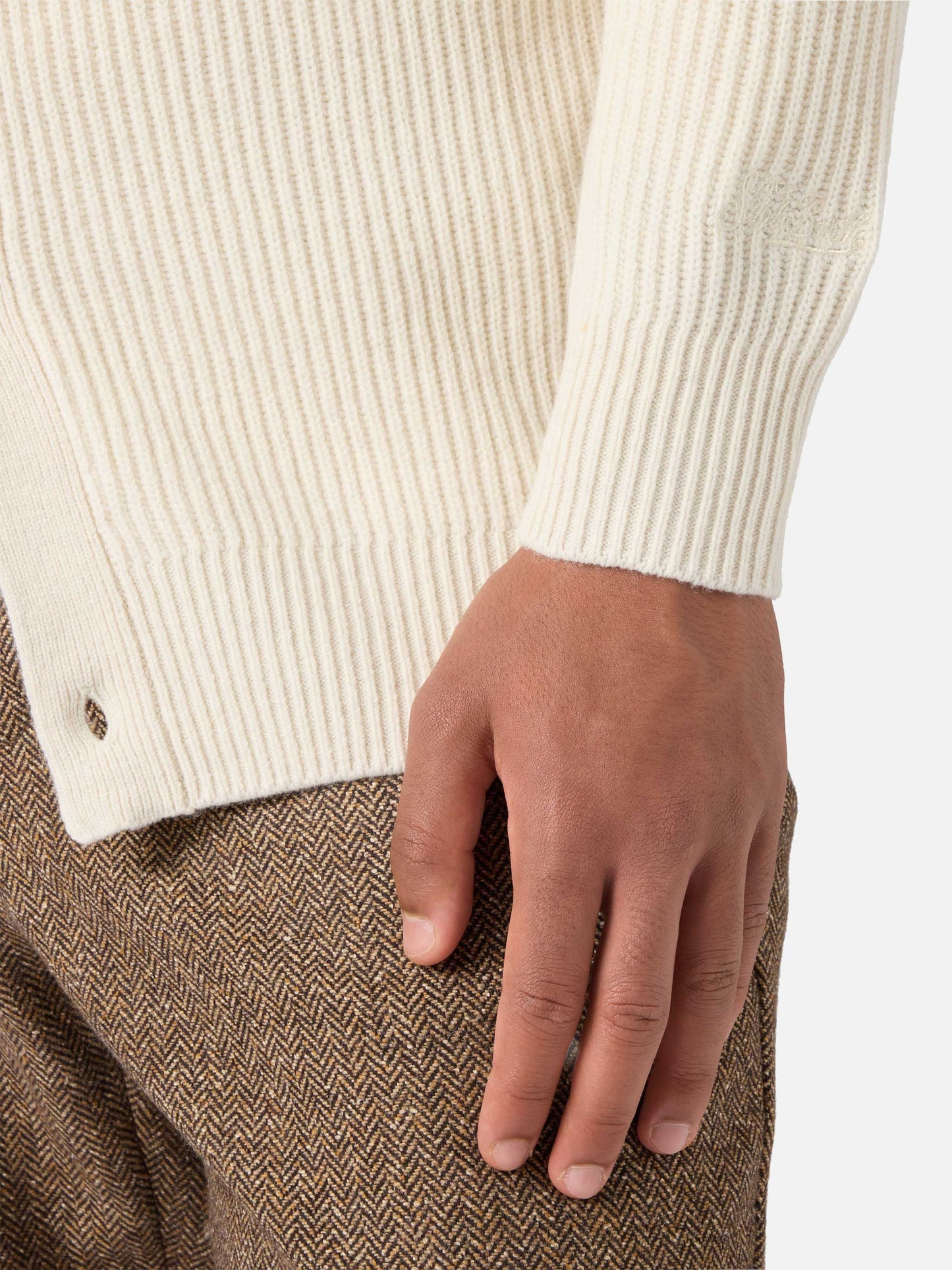 Cardigan Bolton bianco in pura lana