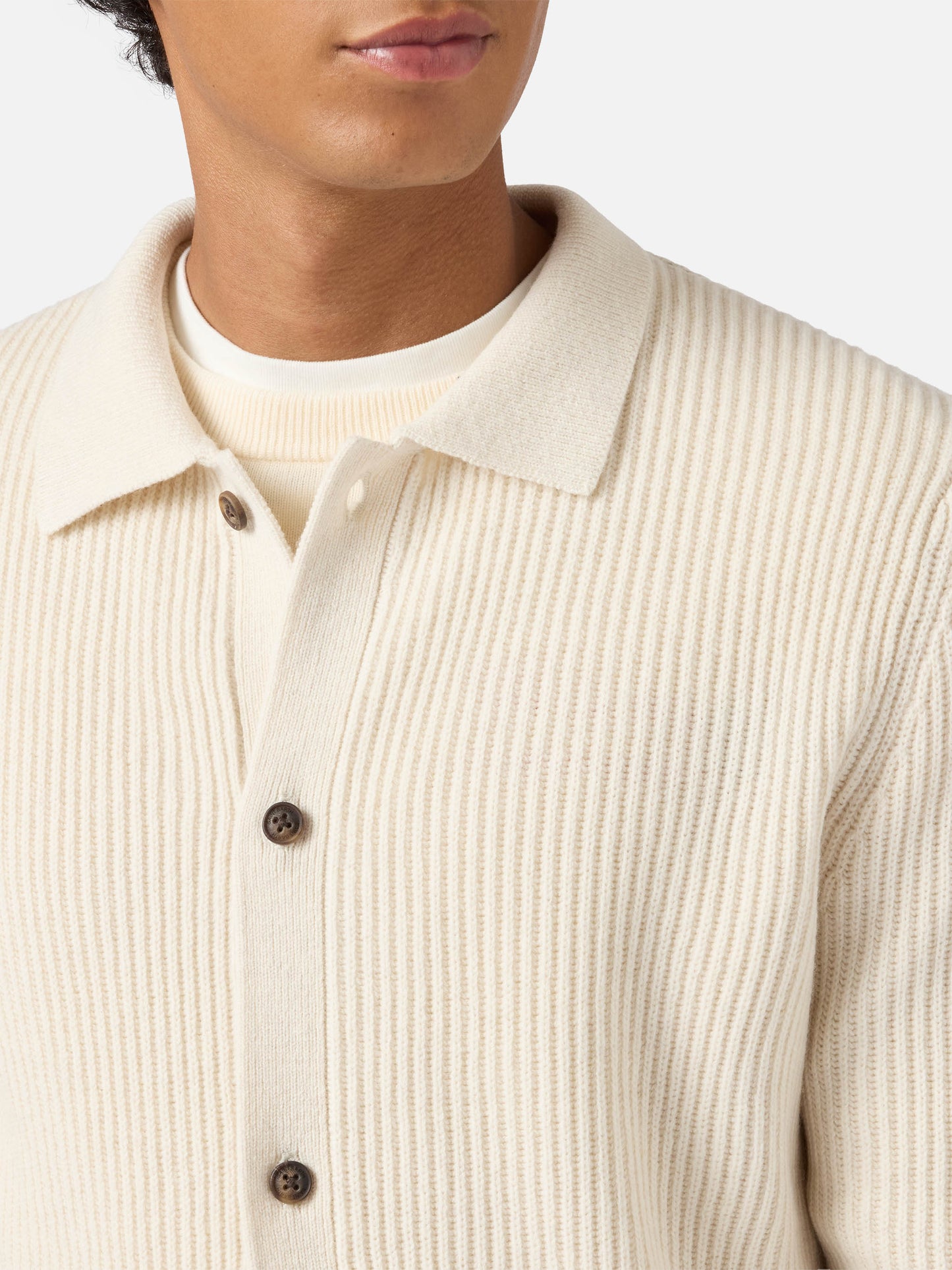 Cardigan Bolton bianco in pura lana