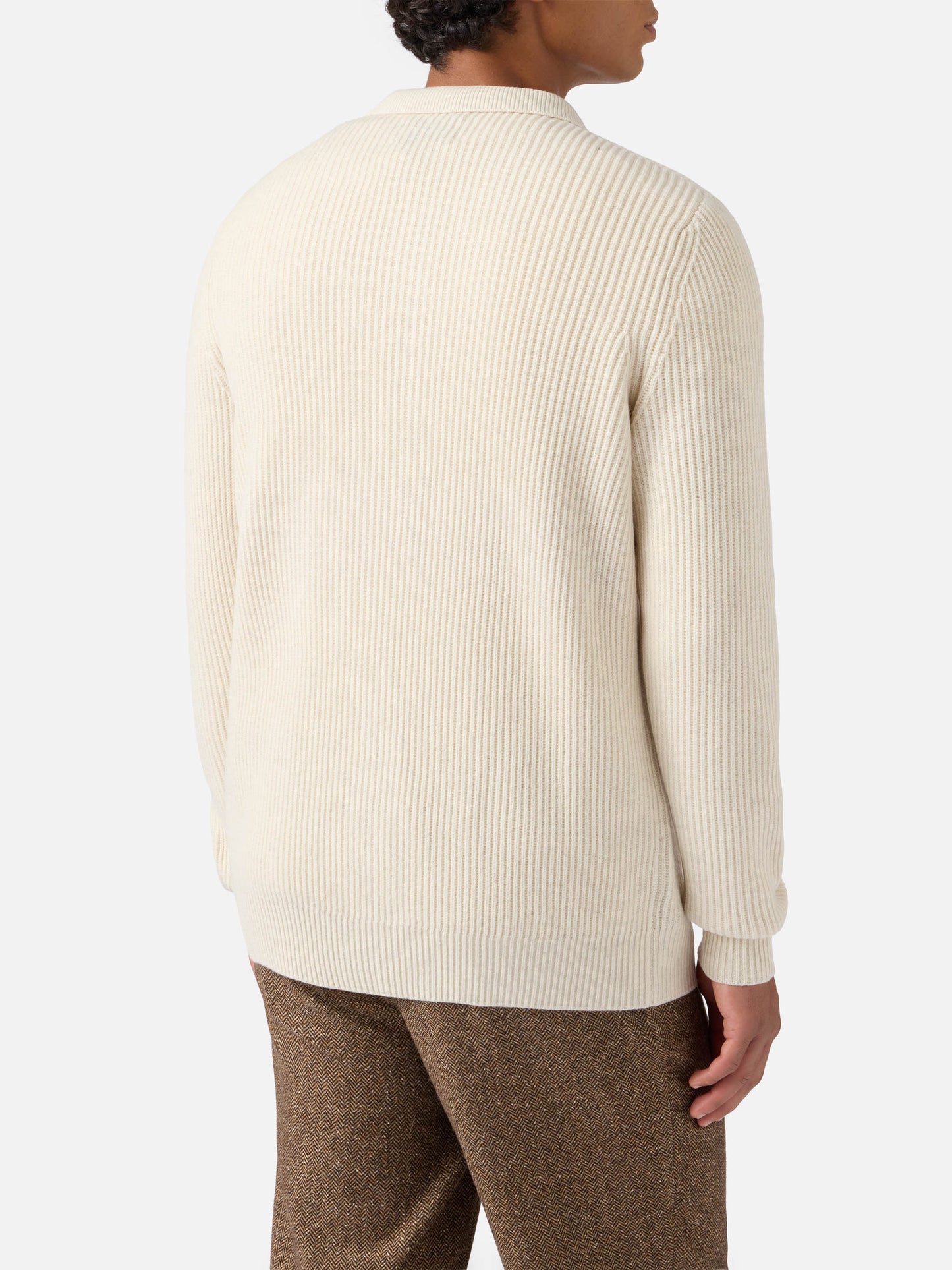 Cardigan Bolton bianco in pura lana