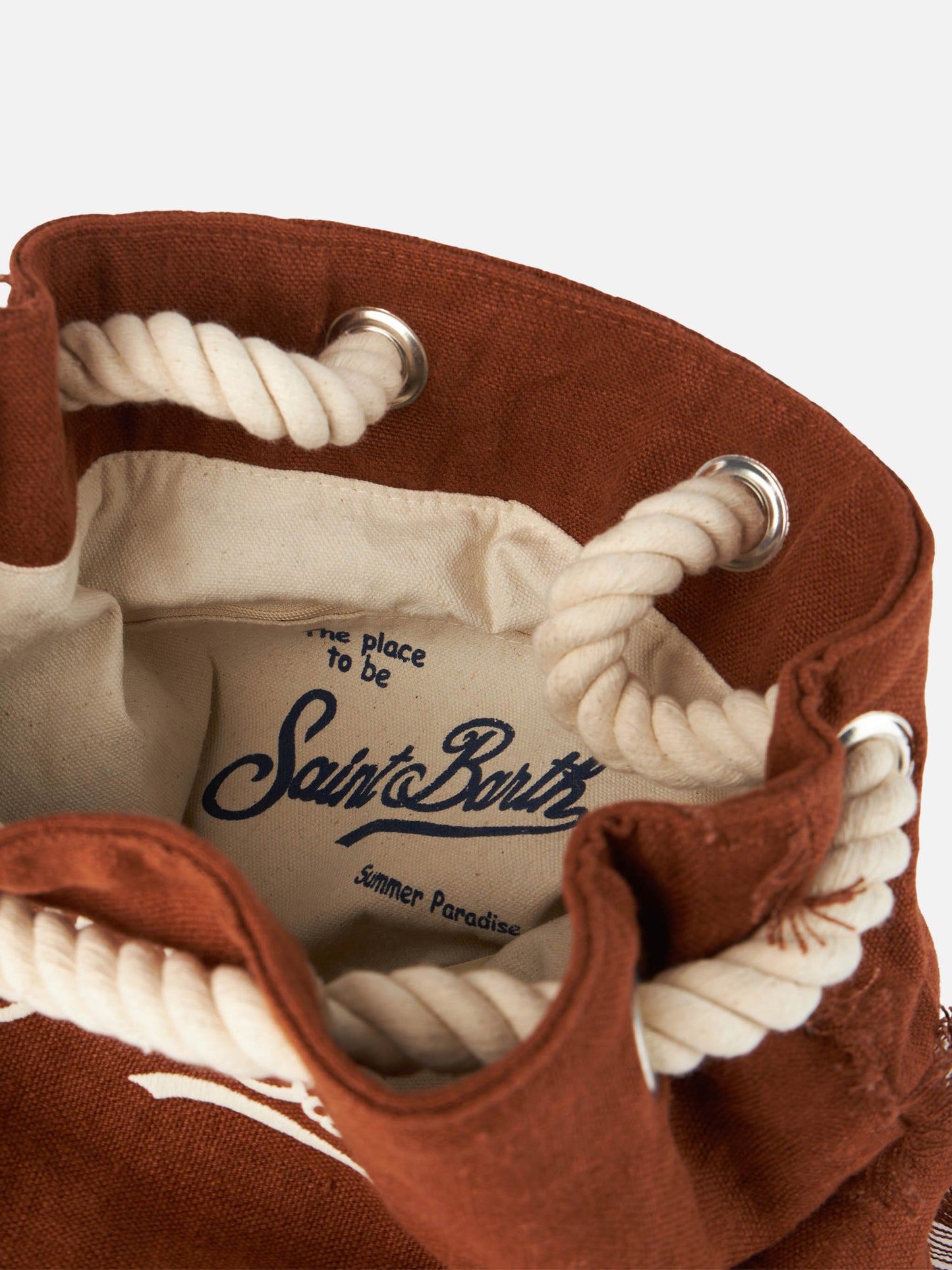 Brown boat linen backpack - MC2 Saint Barth