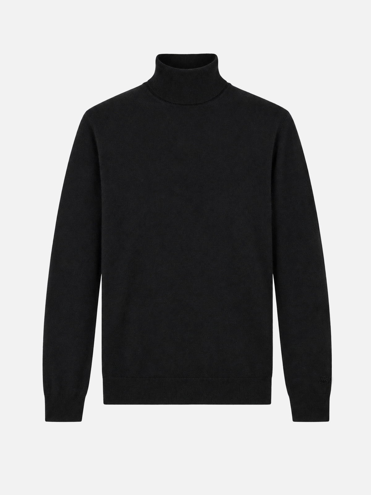 Maglia Bond in misto cashmere nero tinta unita