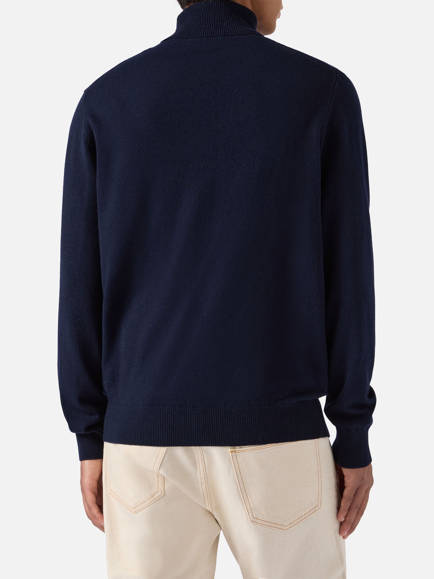 Dolcevita Bond in lana merino e cashmere blu notte
