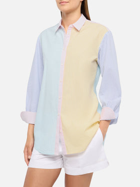 Brigitte camicia in seersucker a righe con ricamo Saint Barth