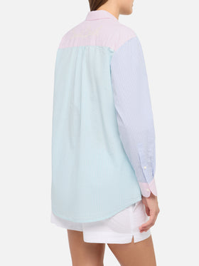 Brigitte camicia in seersucker a righe con ricamo Saint Barth