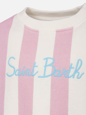 Girl striped sweatshirt Briony with Saint Barth embroidery - MC2 Saint Barth