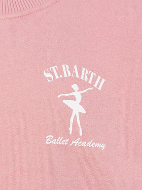 Girl crewneck sweatshirt Briony with St. Barth ballet academy print - MC2 Saint Barth