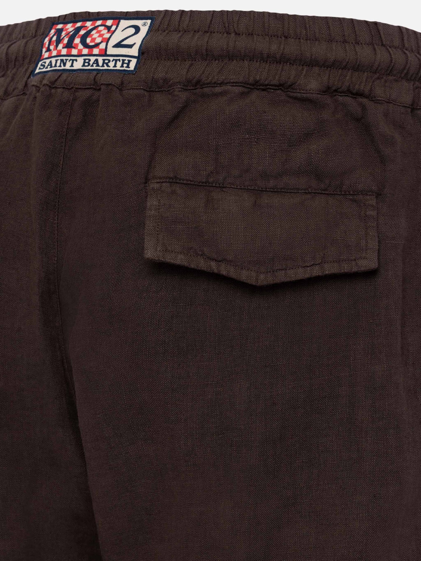 Brown linen pants Calais with drawstring - MC2 Saint Barth