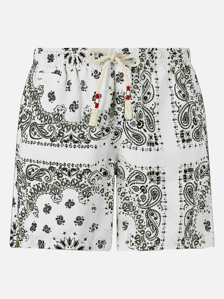 Man swim shorts with white bandanna print - MC2 Saint Barth