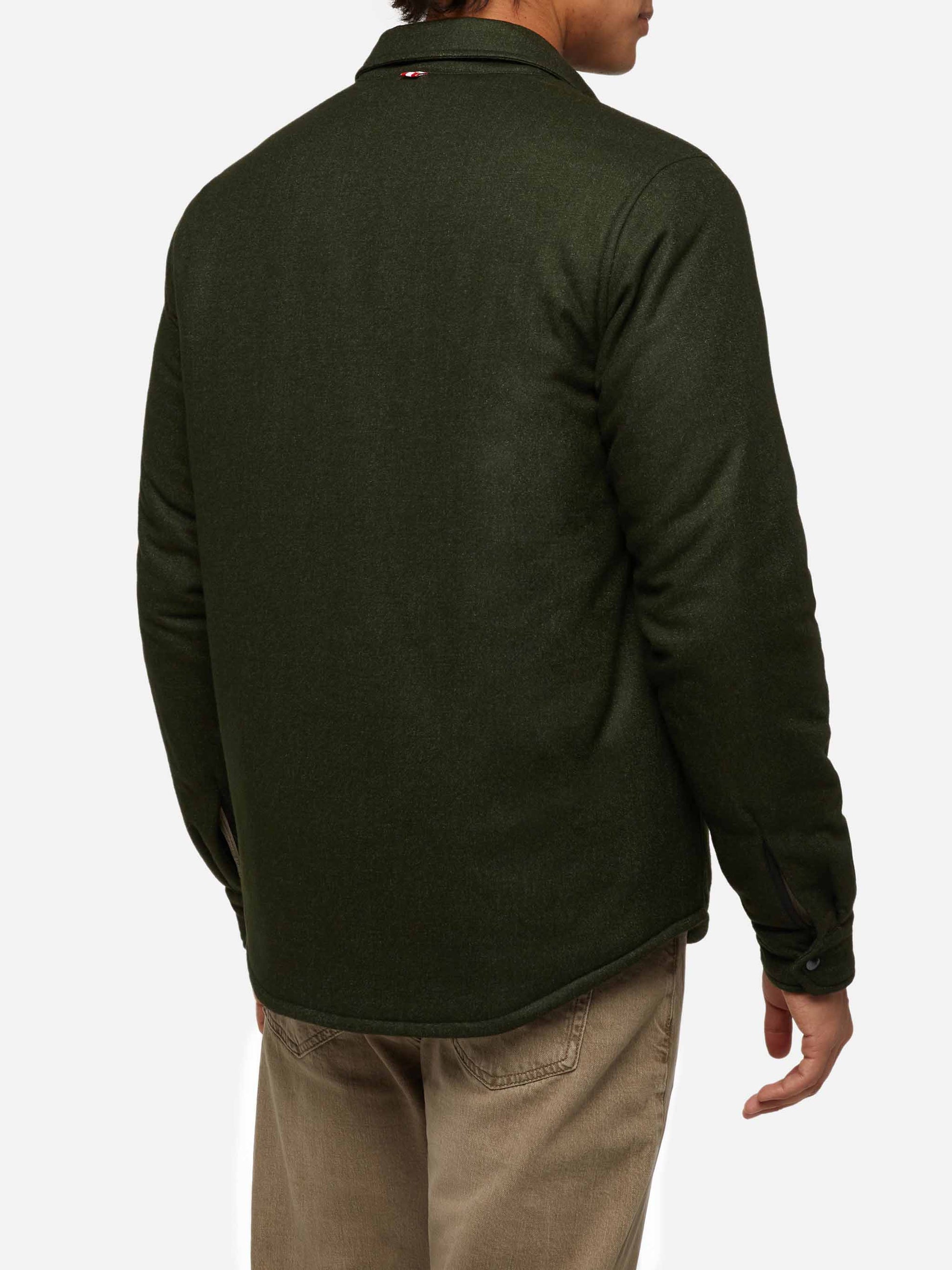 Wooly green overshirt Chalet with St. Barth embroidery - MC2 Saint Barth