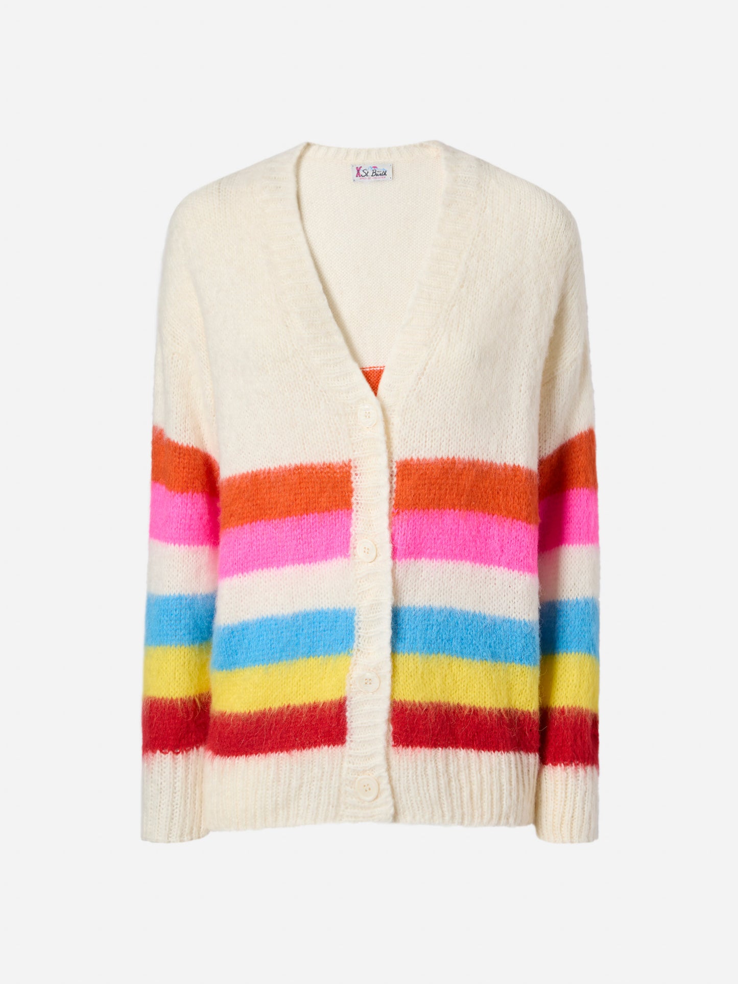 Soft brushed multicolor striped cardigan Chloe