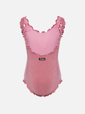 Clio lurex one-piece swimsuit with contrast frill - MC2 Saint Barth