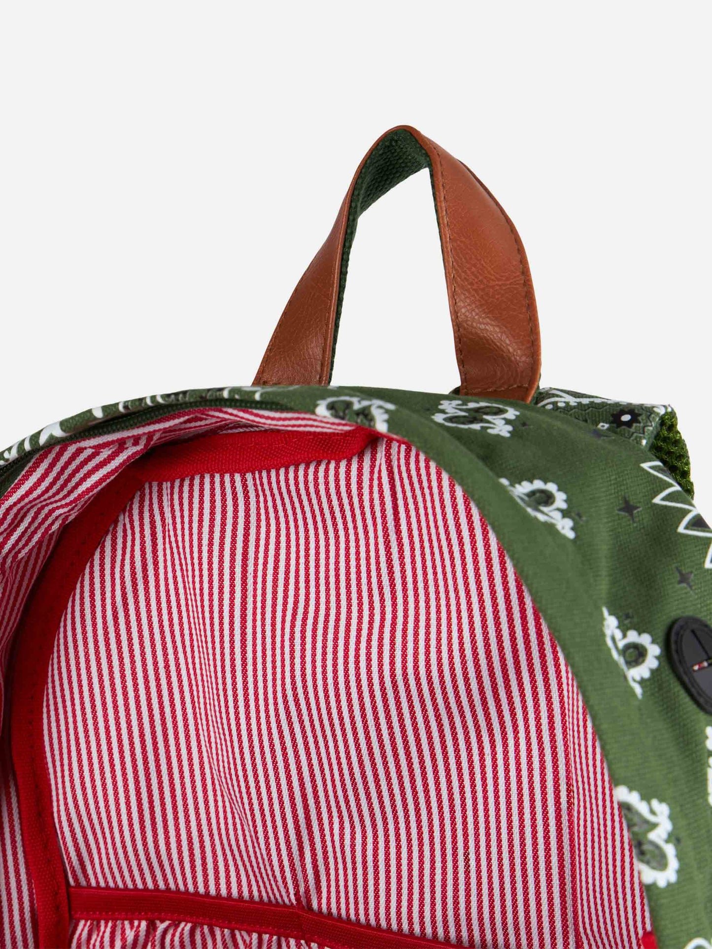 Canvas backpack Cody with green bandanna print - MC2 Saint Barth