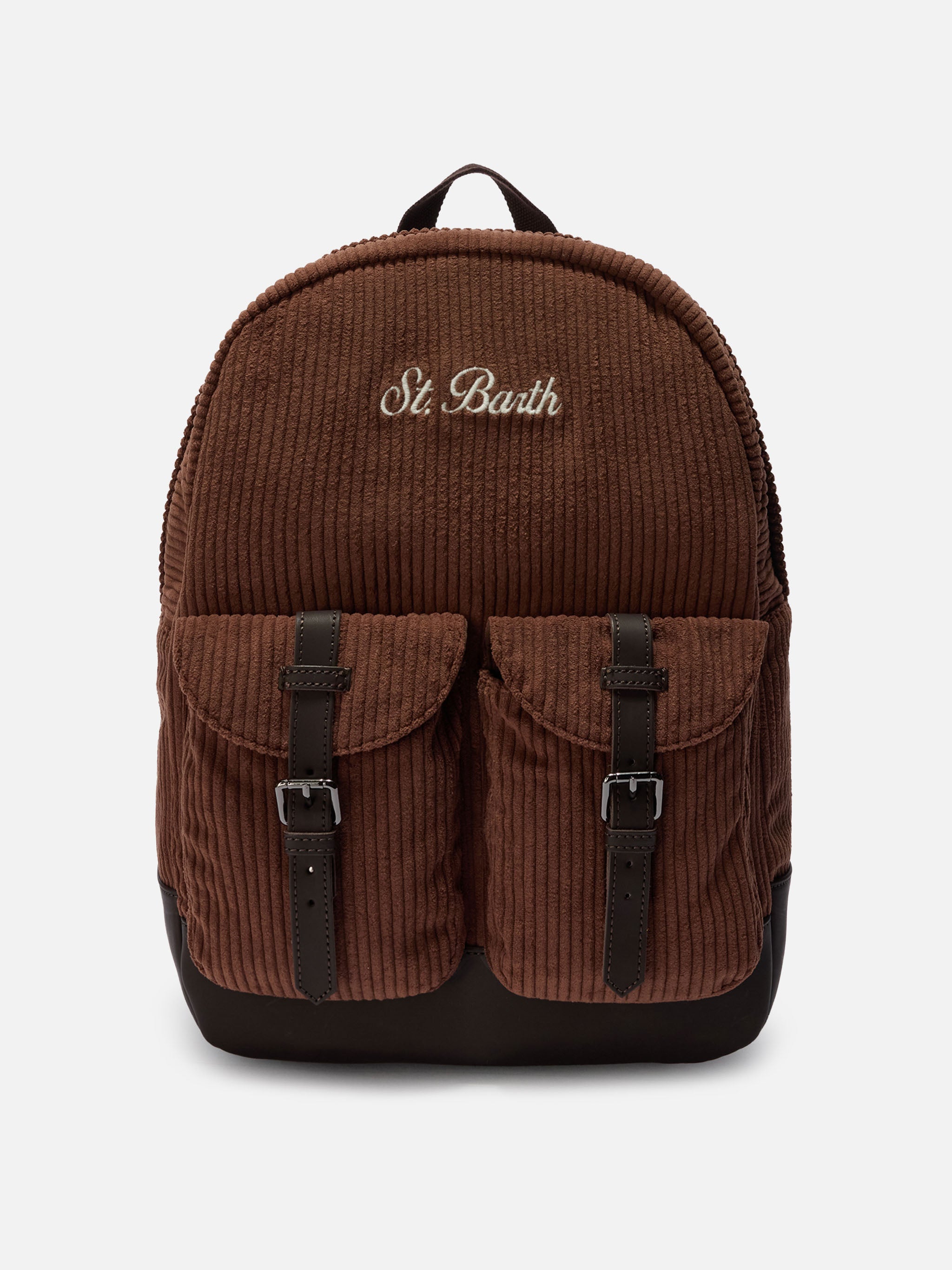 Cody Corduroy Backpack in wool blend brown with leather details – MC2 Saint Barth
