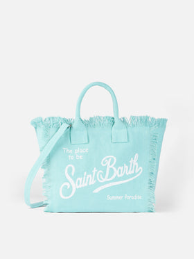 Colette water green cotton canvas handbag - MC2 Saint Barth