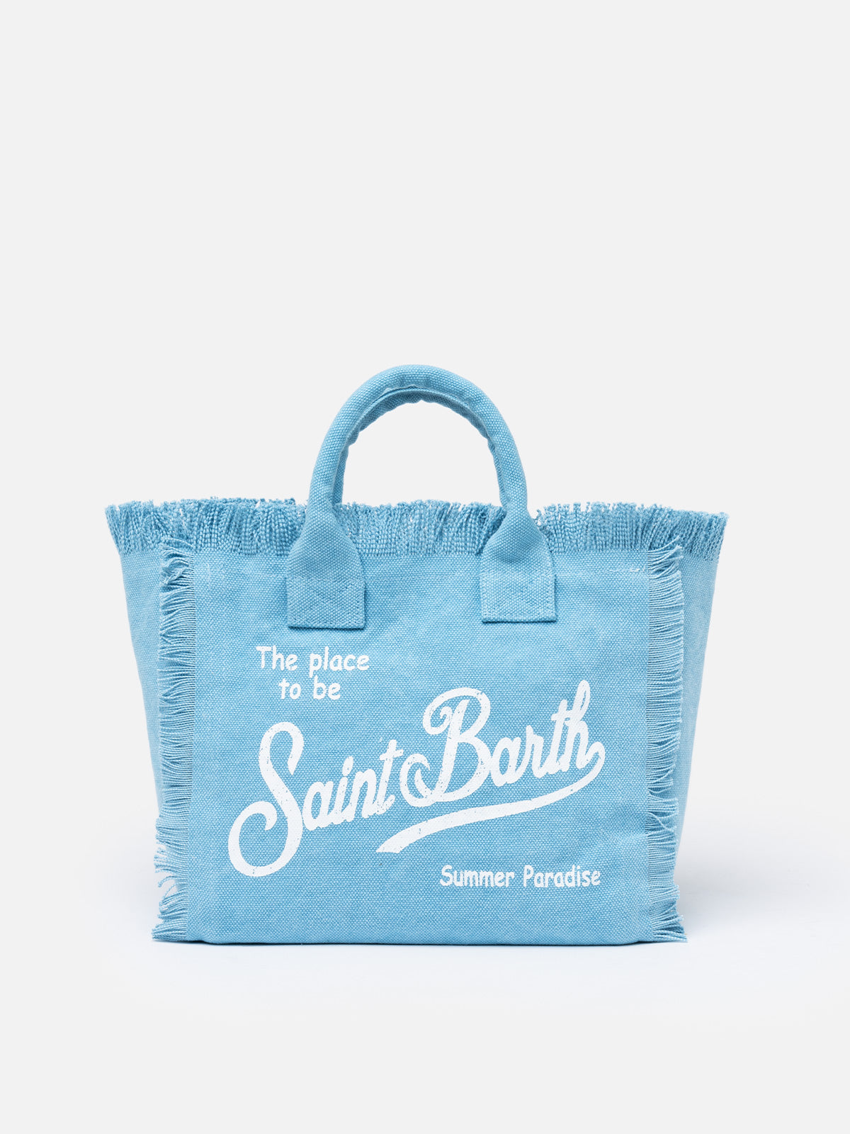 Colette light blue cotton canvas handbag - MC2 Saint Barth