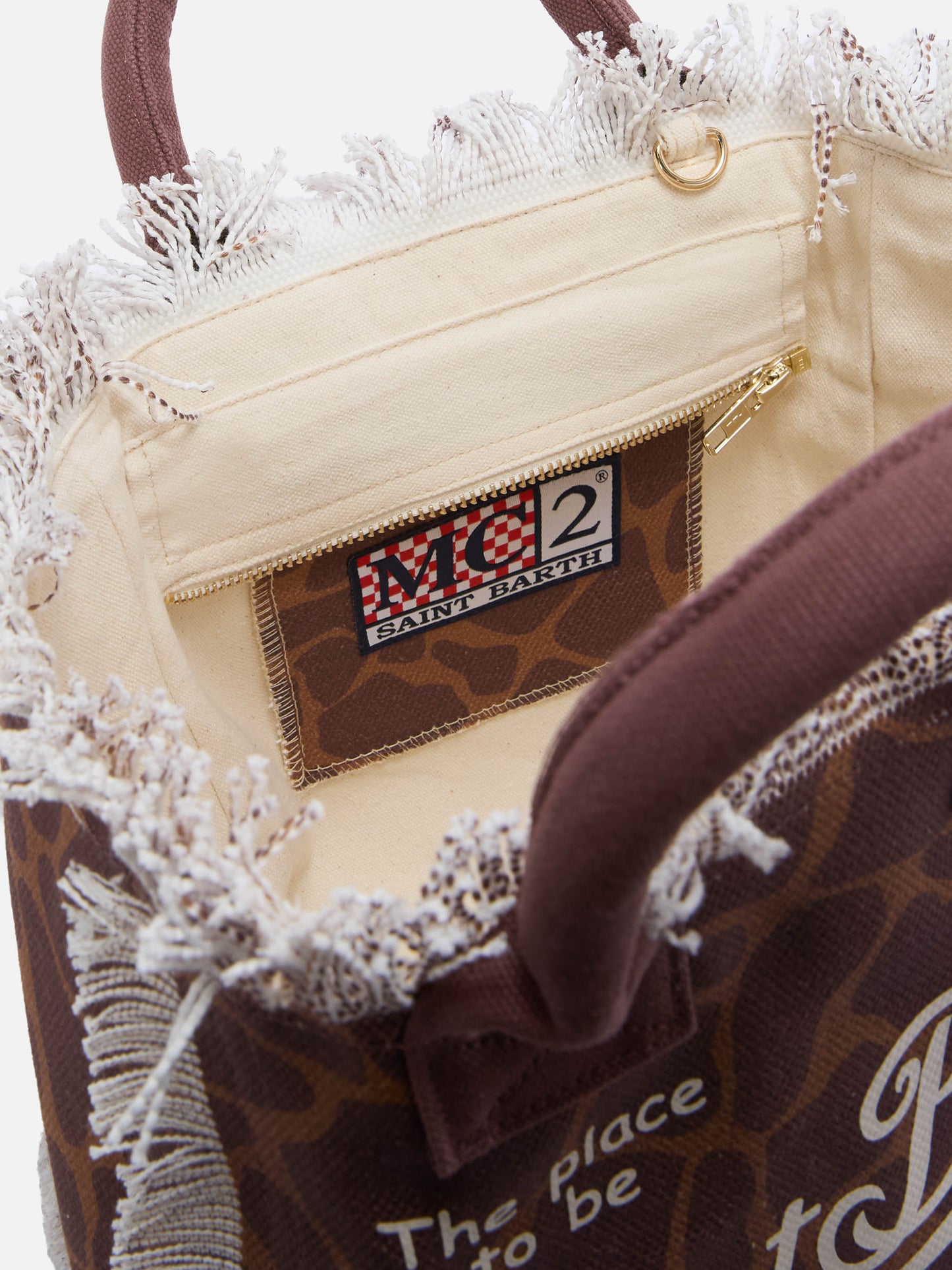 Borsa Colette in canvas con fantasia animalier