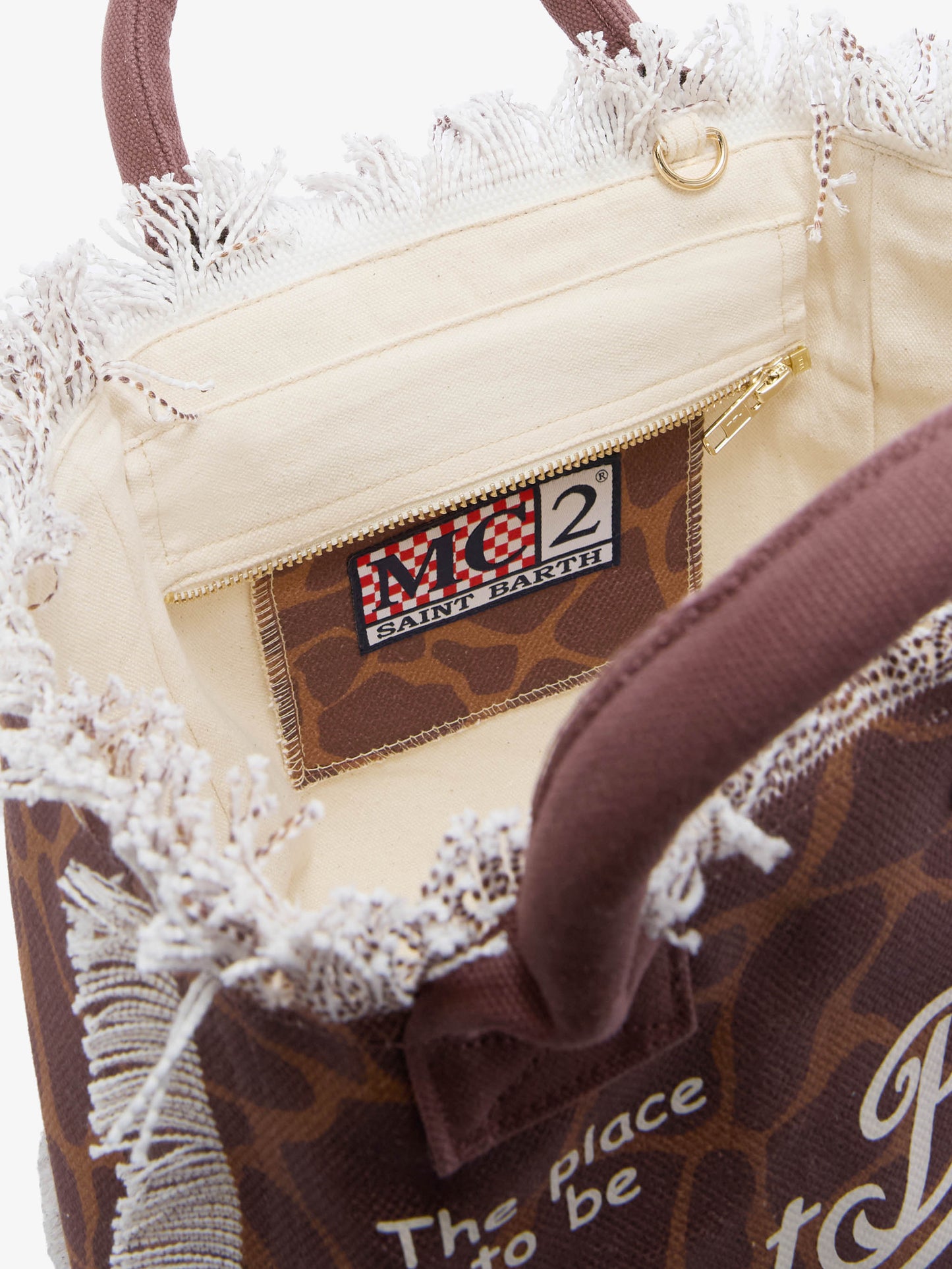 Borsa Colette in canvas con fantasia animalier