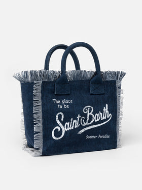 Colette indigo cotton canvas handbag - MC2 Saint Barth