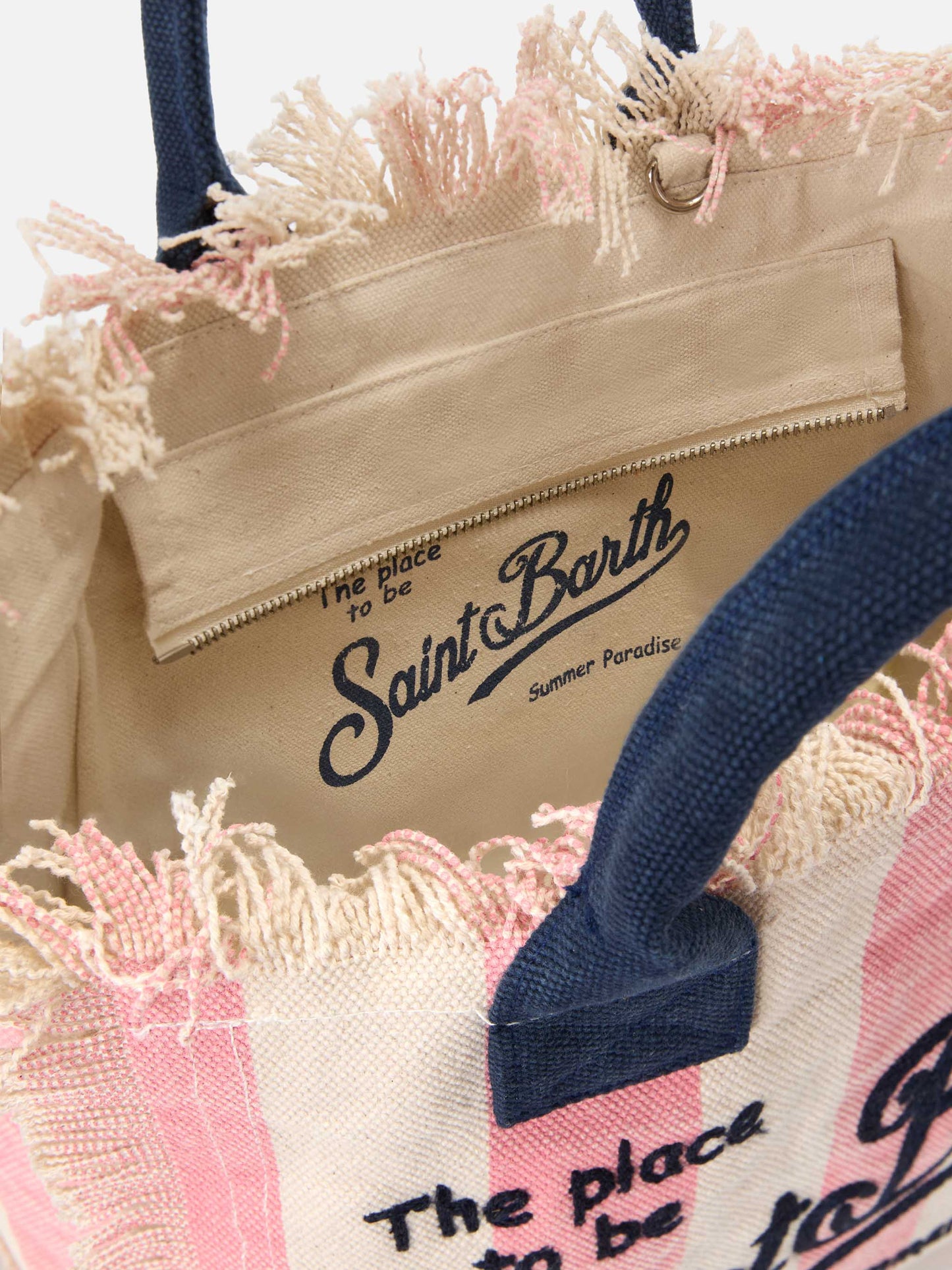 Canvas-Tasche Colette mit rosa Streifen
