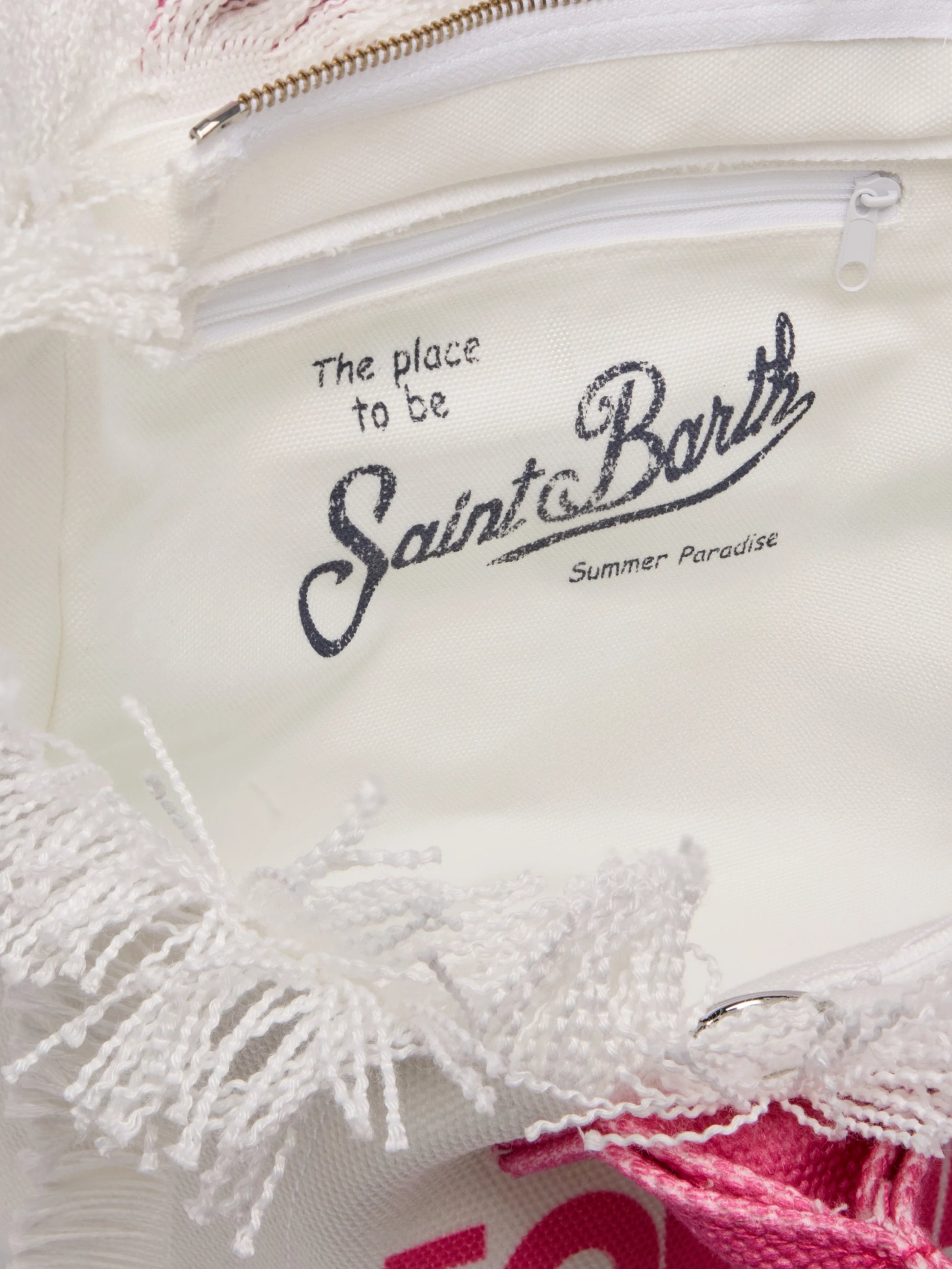 Colette cotton canvas handbag with Formentera postcard print - MC2 Saint Barth