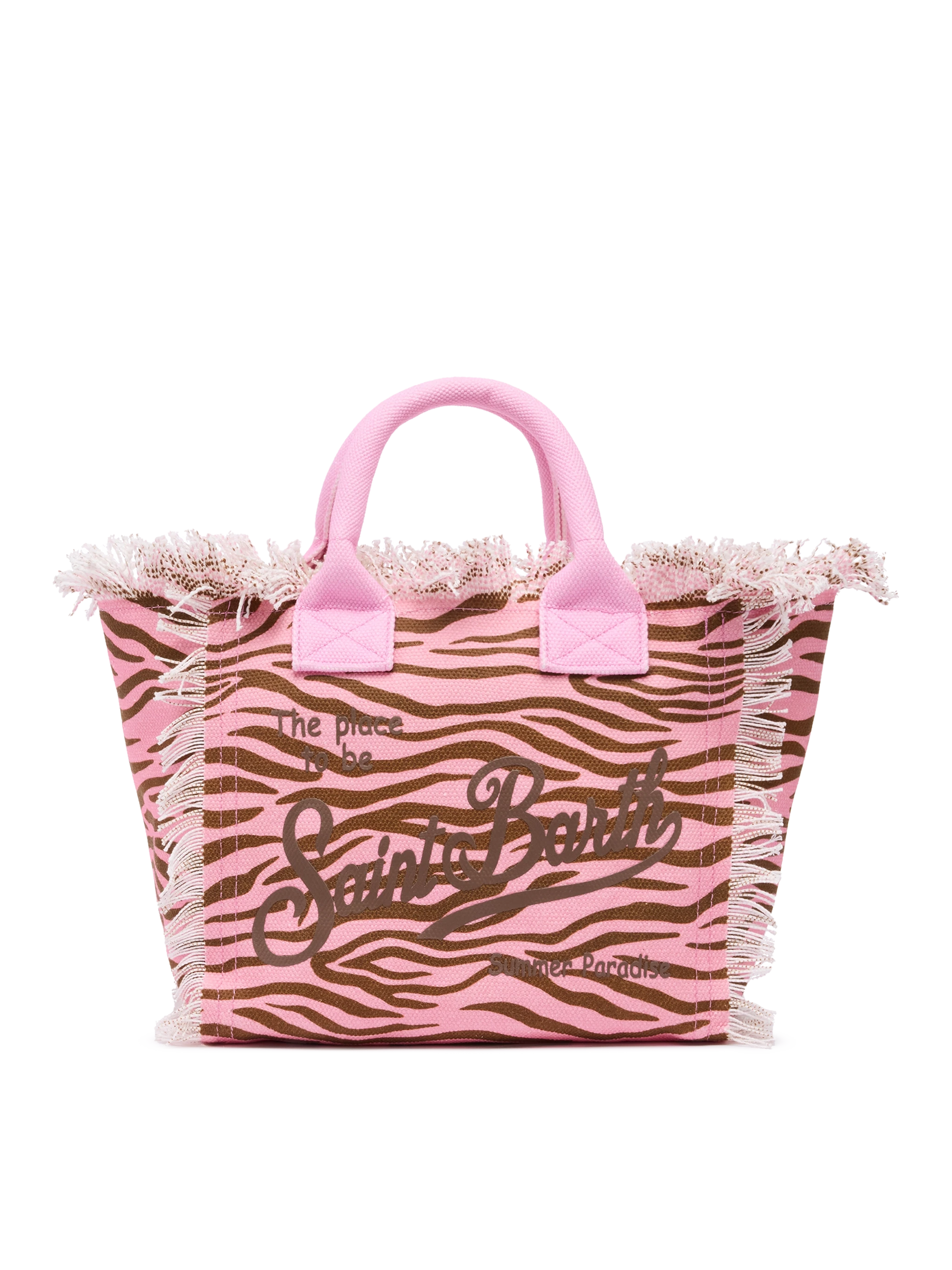Colette cotton canvas handbag with zebra print - MC2 Saint Barth