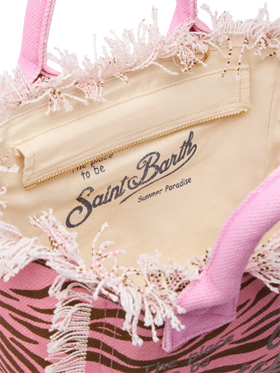 Colette cotton canvas handbag with zebra print - MC2 Saint Barth