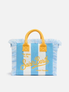 Borsa Colette in spugna azzurra con stampa a righe azzurre