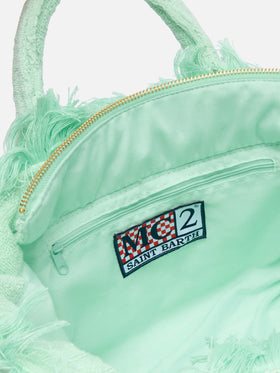 Borsa Colette in spugna verde menta con rilievo